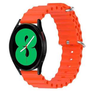 For Samsung Galaxy Watch 4 44mm 20mm Ocean Style Silicone Solid Color Watch Band(Orange)