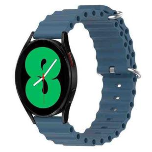 For Samsung Galaxy Watch 4 44mm 20mm Ocean Style Silicone Solid Color Watch Band(Rock Gray)