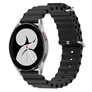 For Samsung Galaxy Watch 4 40mm 20mm Ocean Style Silicone Solid Color Watch Band(Black)