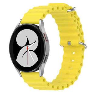 For Samsung Galaxy Watch 4 40mm 20mm Ocean Style Silicone Solid Color Watch Band(Yellow)