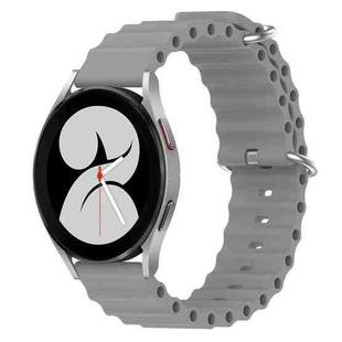 For Samsung Galaxy Watch 4 40mm 20mm Ocean Style Silicone Solid Color Watch Band(Grey)