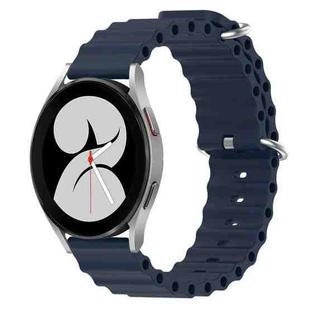 For Samsung Galaxy Watch 4 40mm 20mm Ocean Style Silicone Solid Color Watch Band(Dark Blue)