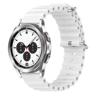 For Samsung  Galaxy Watch 4 Classic 42mm 20mm Ocean Style Silicone Solid Color Watch Band(White)