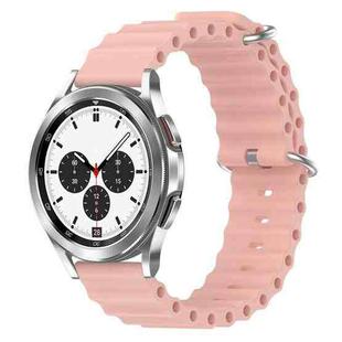 For Samsung  Galaxy Watch 4 Classic 42mm 20mm Ocean Style Silicone Solid Color Watch Band(Pink)