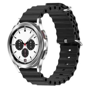 For Samsung  Galaxy Watch 4 Classic 42mm 20mm Ocean Style Silicone Solid Color Watch Band(Black)