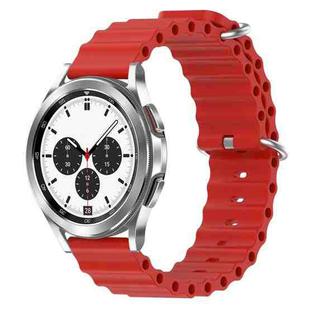 For Samsung  Galaxy Watch 4 Classic 42mm 20mm Ocean Style Silicone Solid Color Watch Band(Red)
