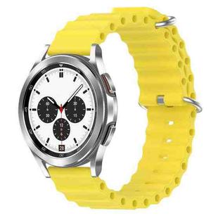 For Samsung  Galaxy Watch 4 Classic 42mm 20mm Ocean Style Silicone Solid Color Watch Band(Yellow)