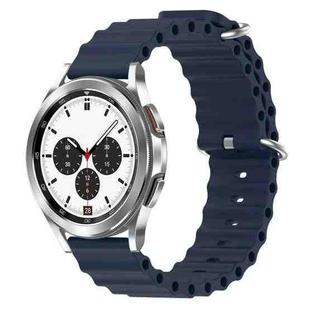 For Samsung  Galaxy Watch 4 Classic 42mm 20mm Ocean Style Silicone Solid Color Watch Band(Dark Blue)
