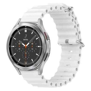 For Samsung  Galaxy Watch 4 Classic 46mm 20mm Ocean Style Silicone Solid Color Watch Band(White)