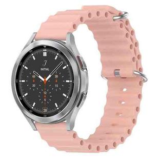 For Samsung  Galaxy Watch 4 Classic 46mm 20mm Ocean Style Silicone Solid Color Watch Band(Pink)