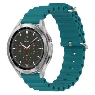 For Samsung  Galaxy Watch 4 Classic 46mm 20mm Ocean Style Silicone Solid Color Watch Band(Green)