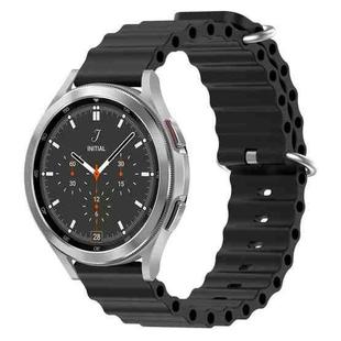 For Samsung  Galaxy Watch 4 Classic 46mm 20mm Ocean Style Silicone Solid Color Watch Band(Black)