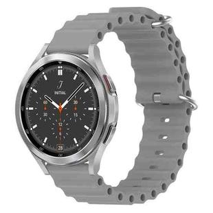For Samsung  Galaxy Watch 4 Classic 46mm 20mm Ocean Style Silicone Solid Color Watch Band(Grey)