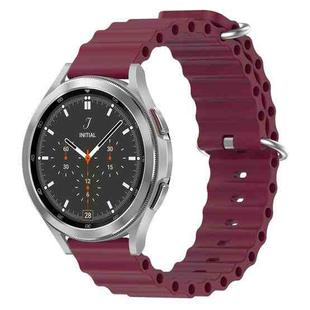 For Samsung  Galaxy Watch 4 Classic 46mm 20mm Ocean Style Silicone Solid Color Watch Band(Wine Red)