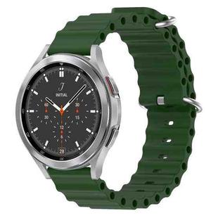 For Samsung  Galaxy Watch 4 Classic 46mm 20mm Ocean Style Silicone Solid Color Watch Band(Army Green)