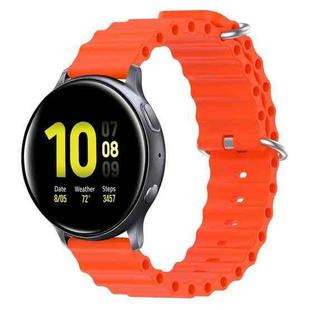 For Samsung Galaxy Watch Active 2 40mm 20mm Ocean Style Silicone Solid Color Watch Band(Orange)