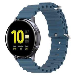 For Samsung Galaxy Watch Active 2 44mm 20mm Ocean Style Silicone Solid Color Watch Band(Rock Gray)