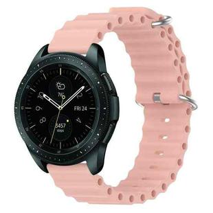 For Samsung Galaxy Watch 42mm 20mm Ocean Style Silicone Solid Color Watch Band(Pink)