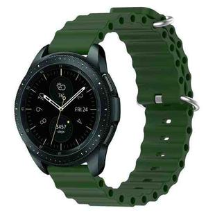 For Samsung Galaxy Watch 42mm 20mm Ocean Style Silicone Solid Color Watch Band(Army Green)
