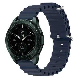 For Samsung Galaxy Watch 42mm 20mm Ocean Style Silicone Solid Color Watch Band(Dark Blue)