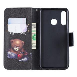 Colored Drawing Pattern Horizontal Flip Leather Case for Huawei P30 Lite,with Holder & Card Slots & Wallet(Bear)