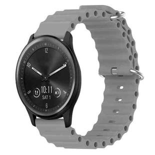 For Garmin Vivomove Sport 20mm Ocean Style Silicone Solid Color Watch Band(Grey)