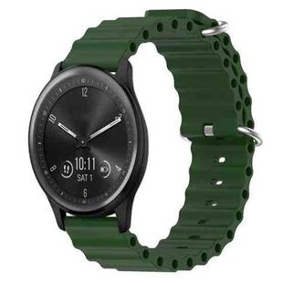 For Garmin Vivomove Sport 20mm Ocean Style Silicone Solid Color Watch Band(Army Green)