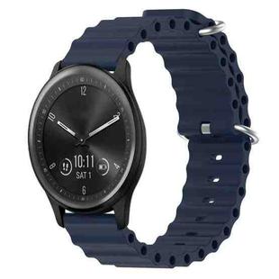 For Garmin Vivomove Sport 20mm Ocean Style Silicone Solid Color Watch Band(Dark Blue)