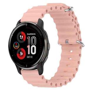 For Garmin Venu 2 Plus 20mm Ocean Style Silicone Solid Color Watch Band(Pink)