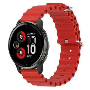 For Garmin Venu 2 Plus 20mm Ocean Style Silicone Solid Color Watch Band(Red)