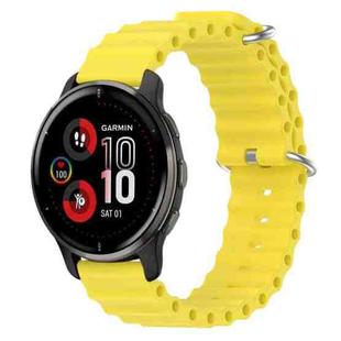 For Garmin Venu 2 Plus 20mm Ocean Style Silicone Solid Color Watch Band(Yellow)