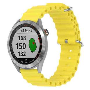 For Garmin Approach S40 20mm Ocean Style Silicone Solid Color Watch Band(Yellow)