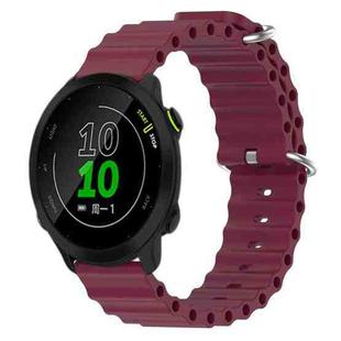 For Garmin Forerunner 158 20mm Ocean Style Silicone Solid Color Watch Band(Burgundy)