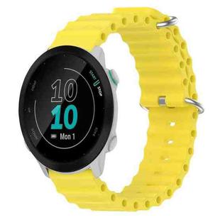 For Garmin Forerunner 55 20mm Ocean Style Silicone Solid Color Watch Band(Yellow)
