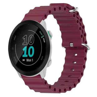 For Garmin Forerunner 55 20mm Ocean Style Silicone Solid Color Watch Band(Burgundy)