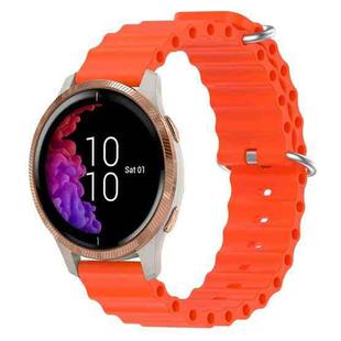 For Garmin Venu 20mm Ocean Style Silicone Solid Color Watch Band(Orange)