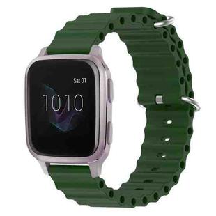 For Garmin Venu SQ 20mm Ocean Style Silicone Solid Color Watch Band(Army Green)