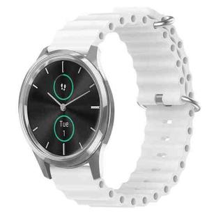 For Garminmove Luxe 20mm Ocean Style Silicone Solid Color Watch Band(White)