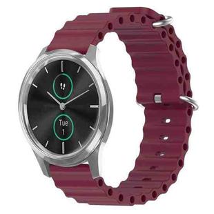 For Garminmove Luxe 20mm Ocean Style Silicone Solid Color Watch Band(Burgundy)