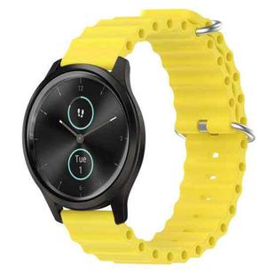 For Garmin Garminmove Style 20mm Ocean Style Silicone Solid Color Watch Band(Yellow)