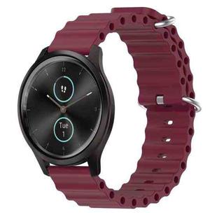 For Garmin Garminmove Style 20mm Ocean Style Silicone Solid Color Watch Band(Burgundy)