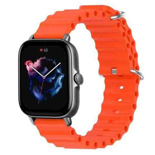 For Amazfit GTS 3 20mm Ocean Style Silicone Solid Color Watch Band(Orange)