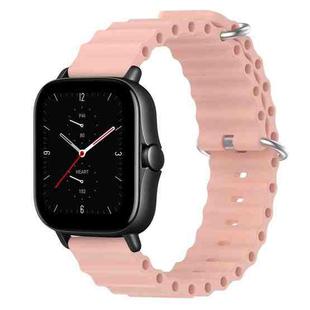 For Amazfit GTS 2E 20mm Ocean Style Silicone Solid Color Watch Band(Pink)