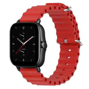 For Amazfit GTS 2E 20mm Ocean Style Silicone Solid Color Watch Band(Red)