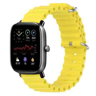 For Amazfit GTS 2 Mini 20mm Ocean Style Silicone Solid Color Watch Band(Yellow)