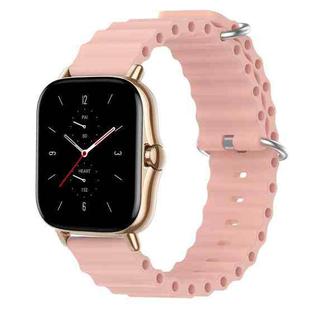 For Amazfit GTS 2 20mm Ocean Style Silicone Solid Color Watch Band(Pink)