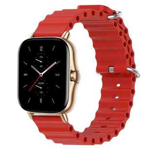 For Amazfit GTS 2 20mm Ocean Style Silicone Solid Color Watch Band(Red)