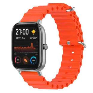 For Amazfit GTS 20mm Ocean Style Silicone Solid Color Watch Band(Orange)