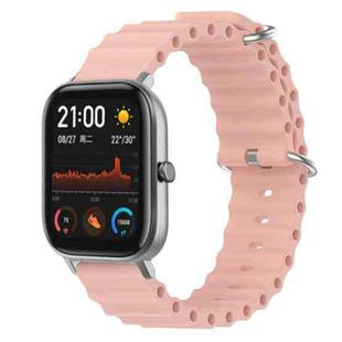 For Amazfit GTS 20mm Ocean Style Silicone Solid Color Watch Band(Pink)