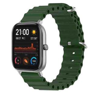 For Amazfit GTS 20mm Ocean Style Silicone Solid Color Watch Band(Army Green)